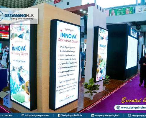 Exhibition stall construction and on-site setup by Designing Hub