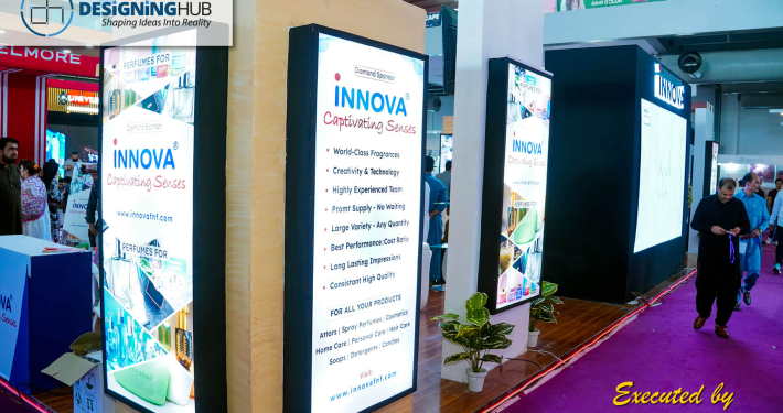 Exhibition stall construction and on-site setup by Designing Hub