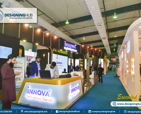 Corporate exhibition booth installation by Designing Hub , Lahore