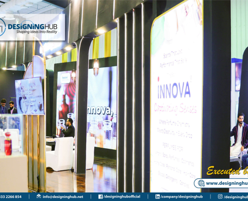 Event display booth construction and on-site execution by Designing Hub