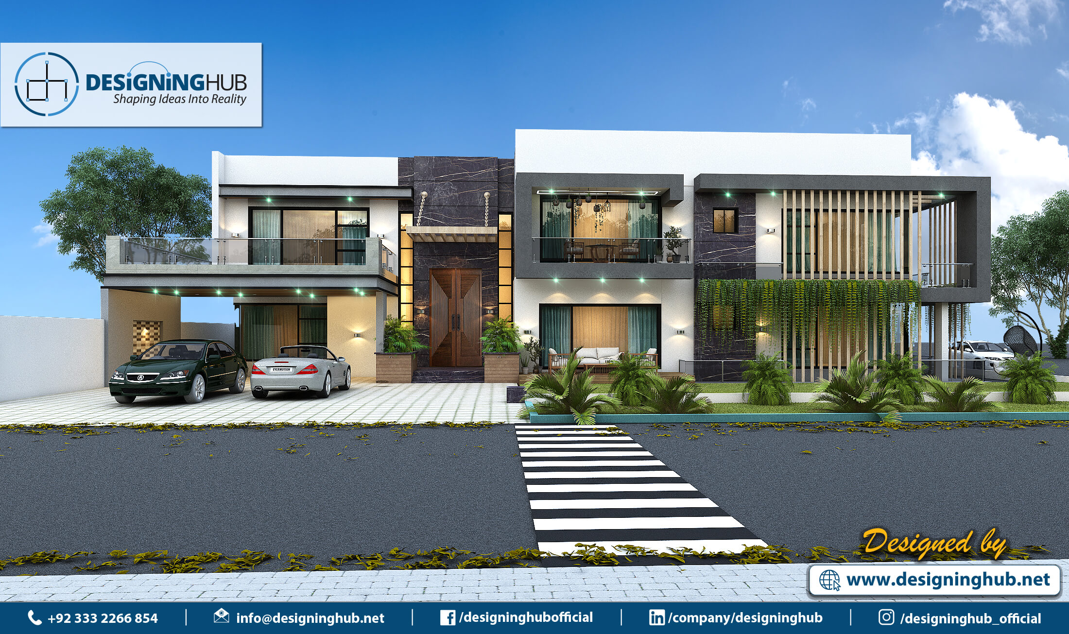 Modern Villa Elevation Design Elevation Designer in Karachi Designing Hub Top Architect in Pakistan