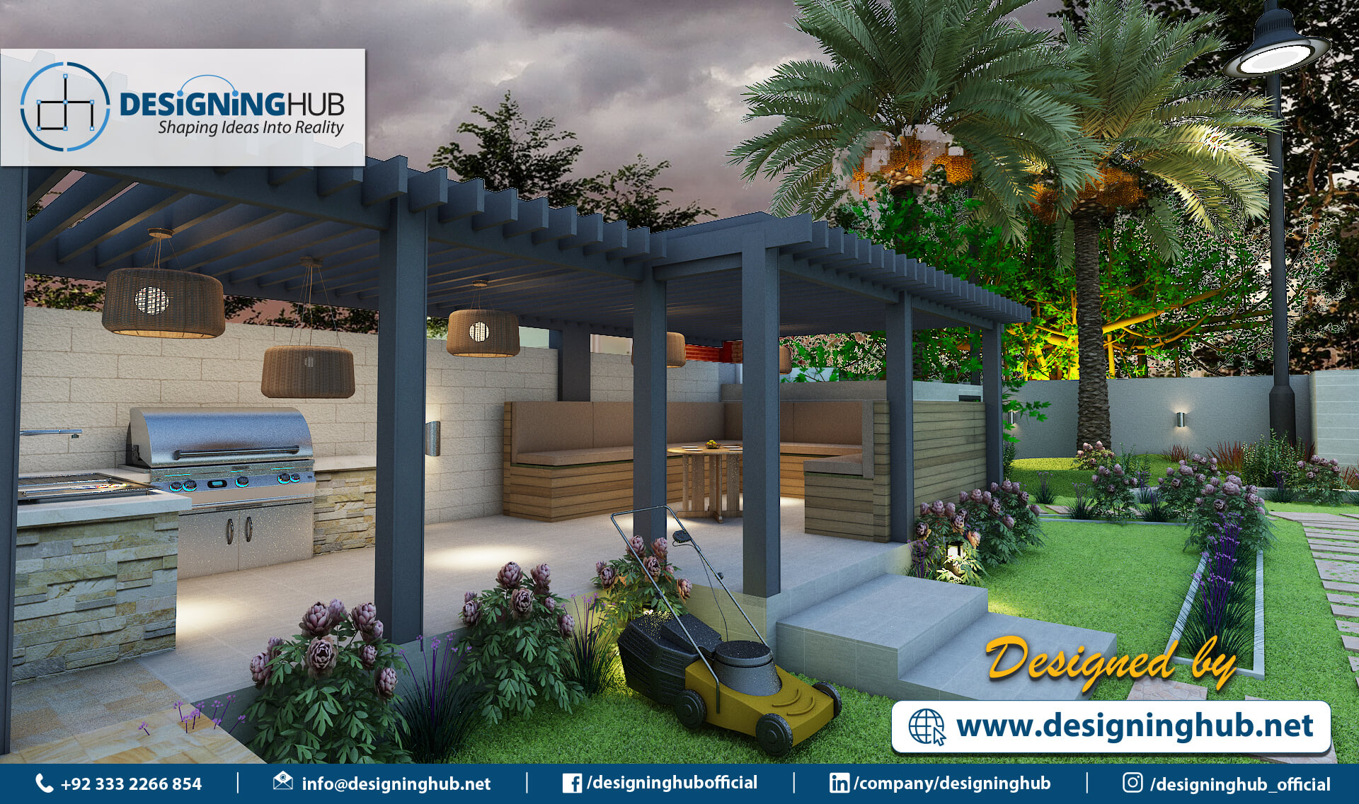 Landscape Design Landscape designer Landscape design ideas Landscape designer in Karachi Pakistan Designing Hub Gazebo pergola