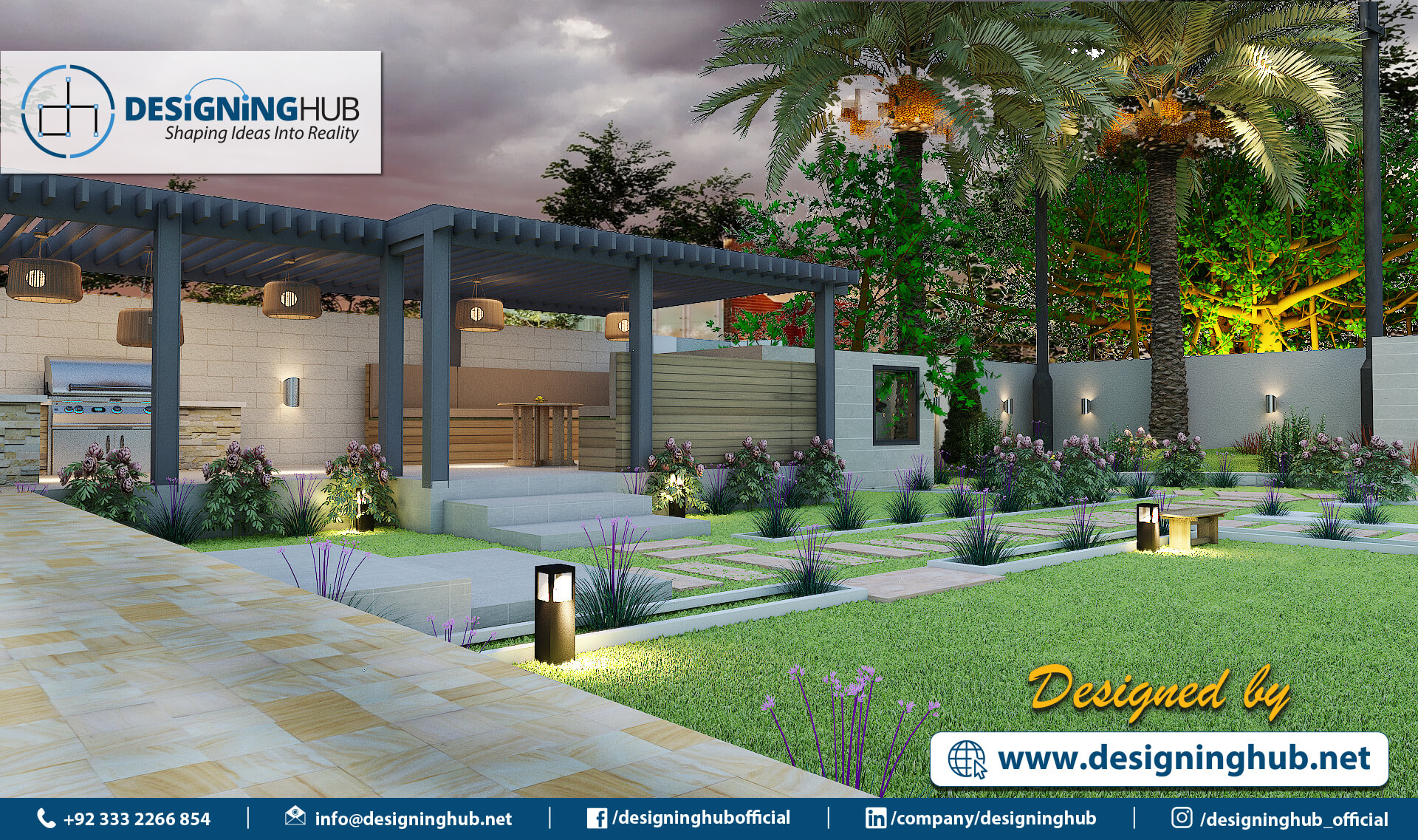 Landscape Design Landscape designer Landscape design ideas Landscape designer in Karachi Pakistan Designing Hub Gazebo pergola