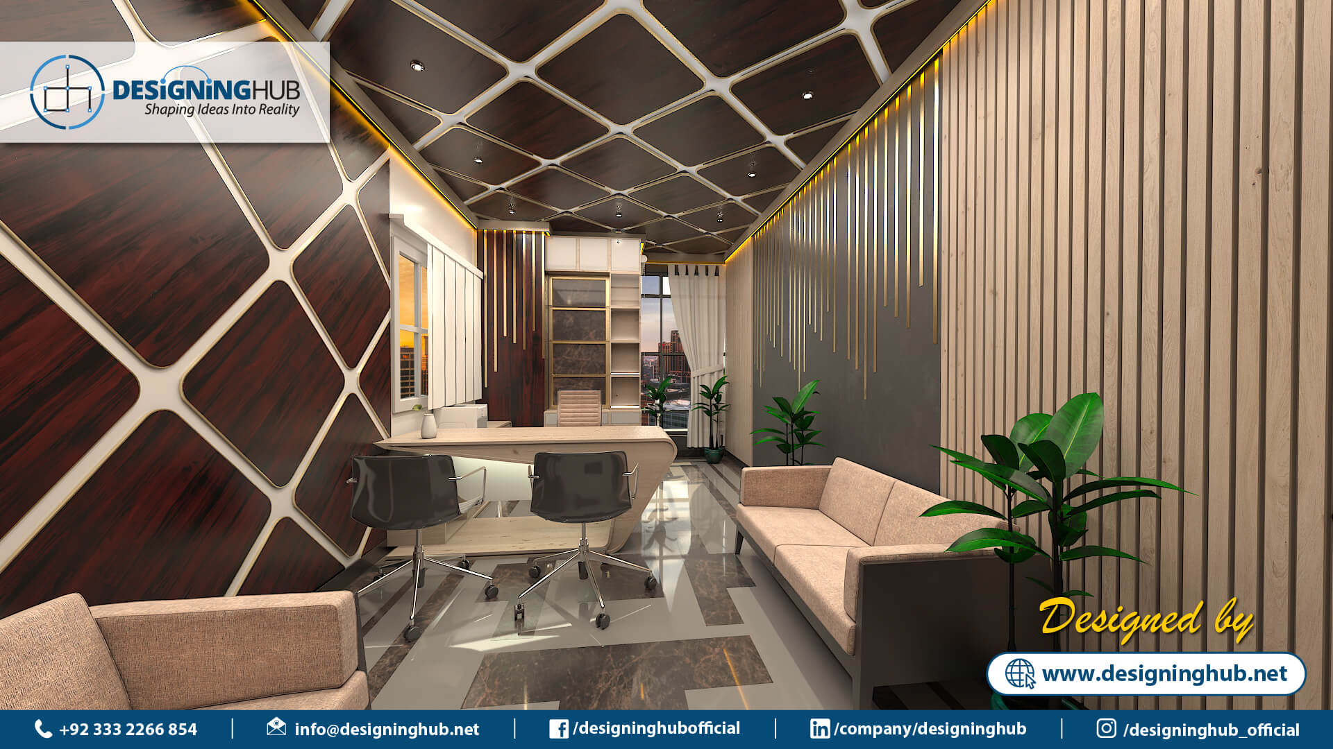 Office Interior Design, Designing Hub, interior designer in Karachi, Top interior Designer