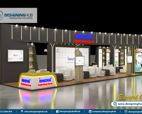 Exhibition stall setup and installation completed by Designing Hub