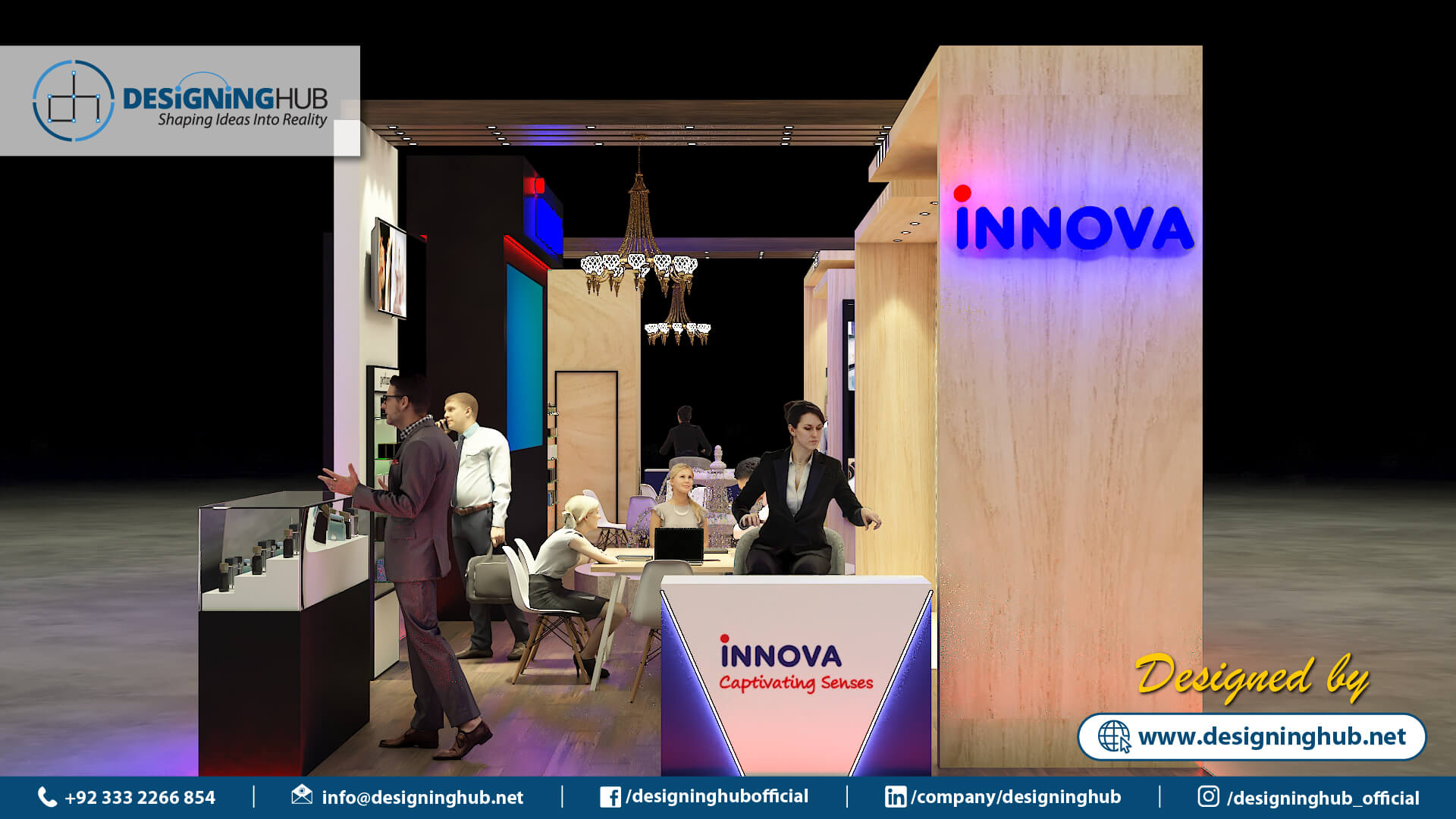 Compact pop-up stall design for Lahore food festival