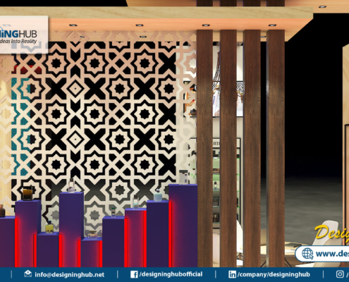 Luxury perfume launch stall design in Islamabad
