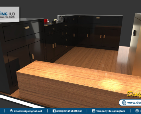 3D lighting simulation for energy-efficient LED strips in retail kiosk - Designing Hub fabrication